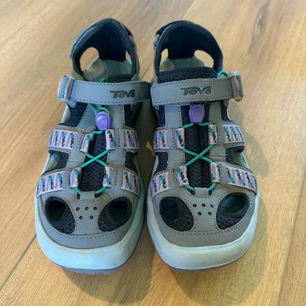 Women’s Teva Omnium Sandal Gray and Purple with Adjustable Straps 8.5 - Picture 1 of 3